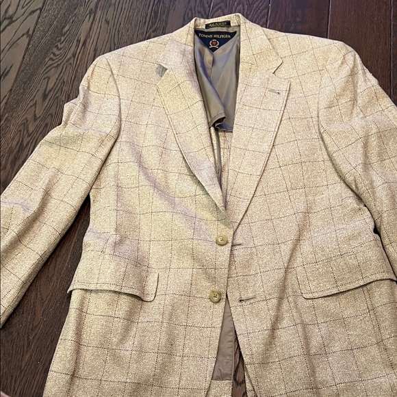 Tommy Hilfiger Men's Light Tan Plaid Blazer - Picture 1 of 4
